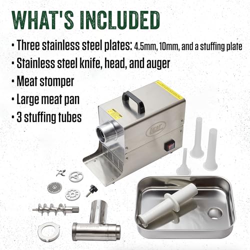 LEM Products BigBite Meat Grinder, Stainless Steel Electric Meat Grinder Machine