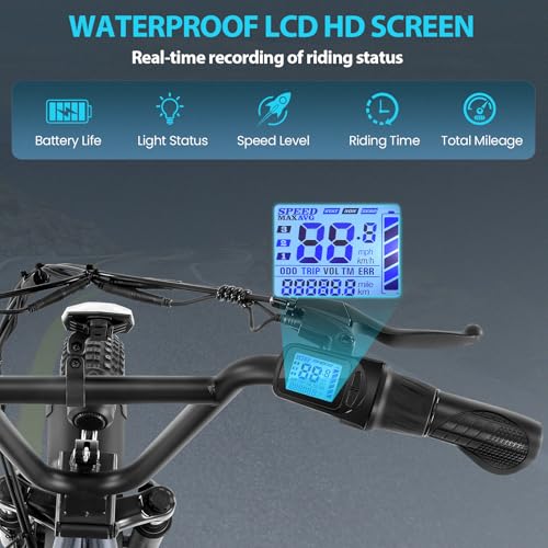Caroma Peak 800W Foldable Electric Scooter Adults, 20" Fat Tire Electric Bike with 48V Battery, Up to 30Miles & 20MPH, Adult Electric Bicycles for Commuting with Basket&Adjustable Seat