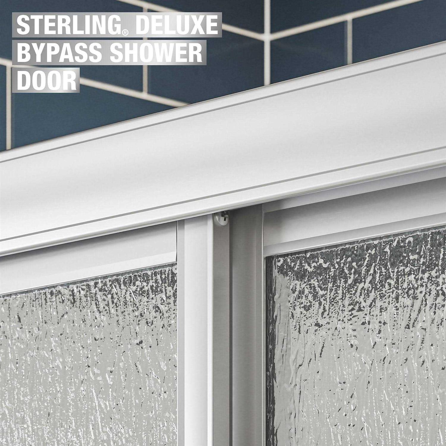 Sterling Deluxe Silver 54-in to 60-in x 70-in Framed Bypass Sliding Shower Door 572115-3G06-S - Shop Hardware Tools Online Store