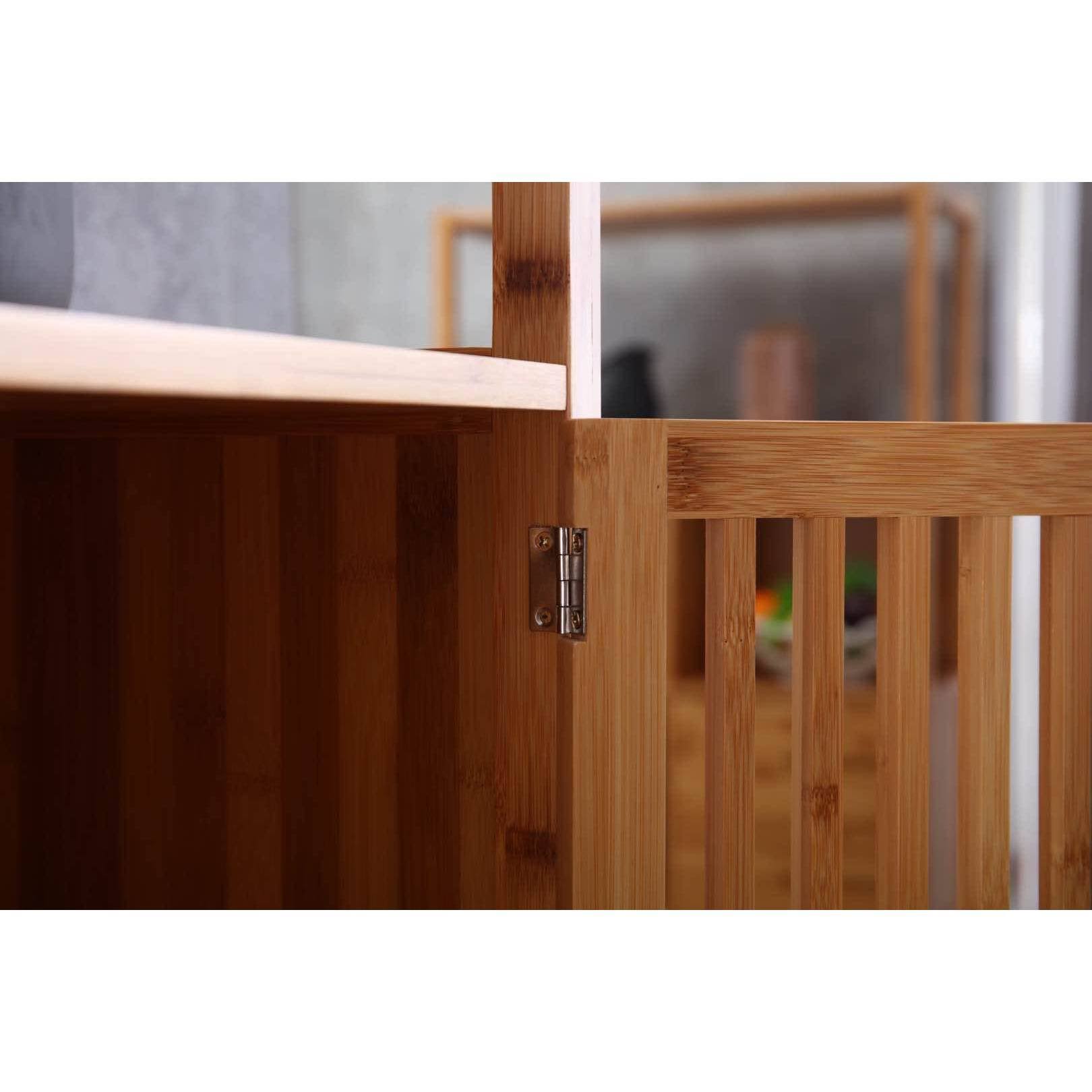 Boraam Industries Selma Bamboo Bookcase - Right Facing Spindle Cabinet, Natural