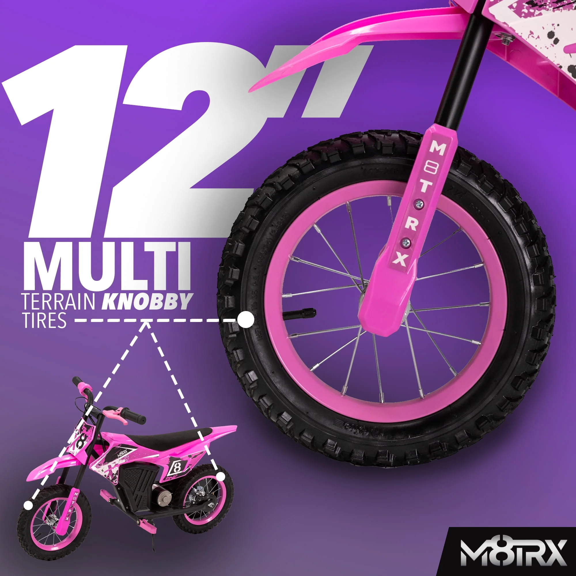 M8TRX 12V Mini Electric Child Dirt Bike, Battery Powered Toy Motorcycle, Kids Ride On, Ages 5 Years and Up, Green