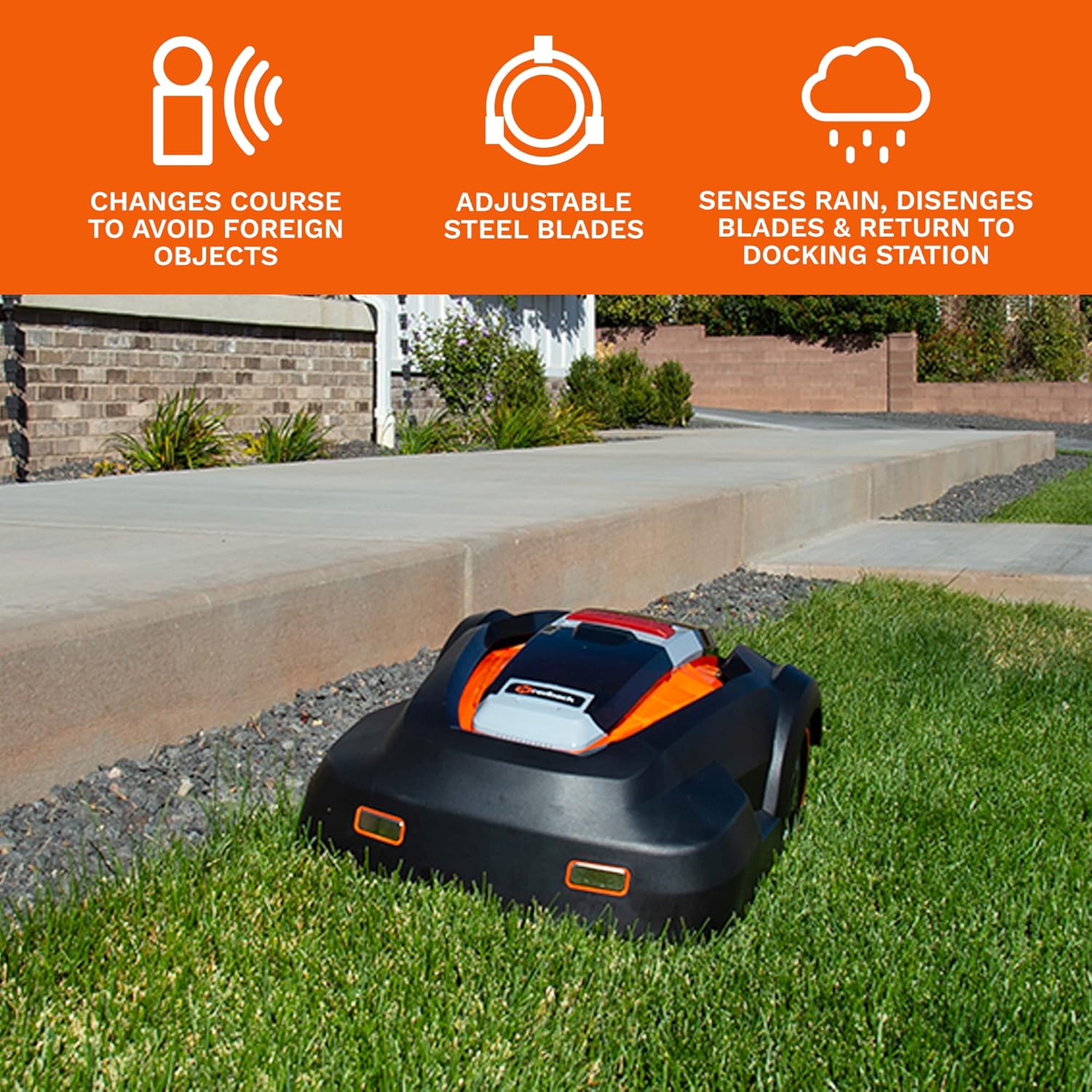 MowRo Robot Lawn Mower RM24, Electric Mower with 9.5-inch Cutting Width, Automatic Lawn Mower with Brushless Motor, Lawn Care Equipment for Gardening, Includes a Lawn Mower Kit