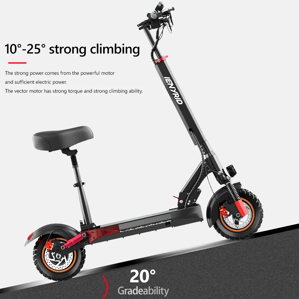 Electric Scooter 28 mph & 25 Miles 700W Kick Scooter, 10" Tires Folding E Scooter Triple Suspension with Seat, Gift for Adult Teens Kids Commuter