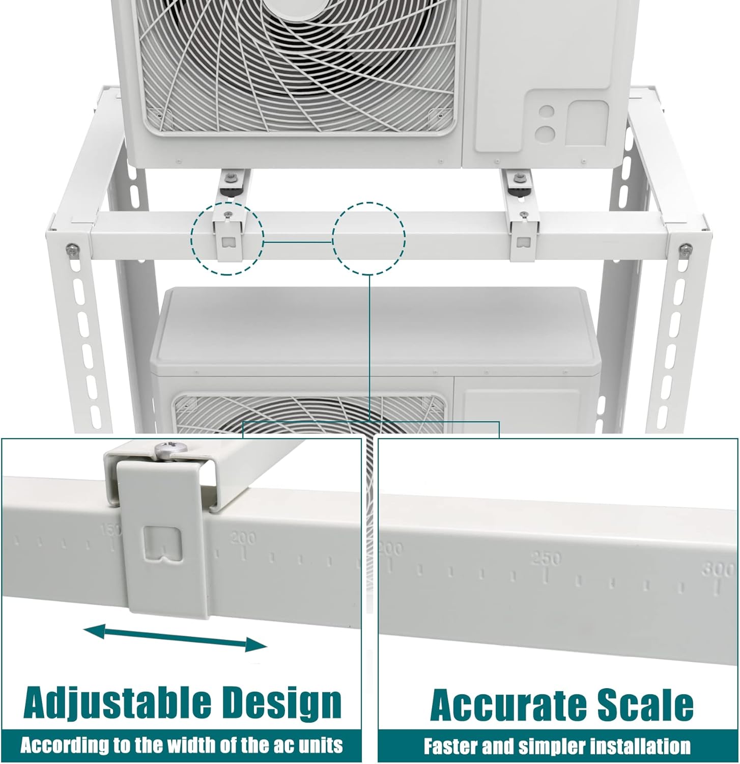 Ground Stand for Mini Split Air Conditioners Heat Pump System,Heavy Duty Mini Split Support Bracket,Floor Stand Ground Mounting Base for 9,000-18,000 BTU Condenser,Double Levels