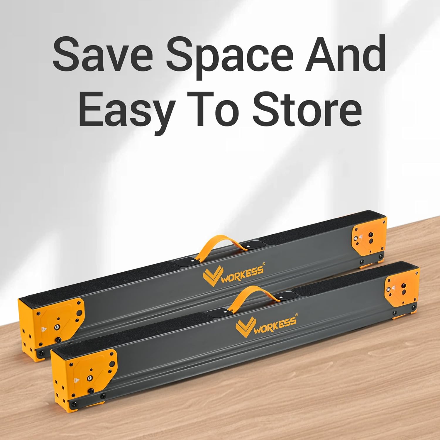 WORKESS Sawhorse Portable Folding Workbench, 1300lbs Capacity 2 Positions Building Your Work Station, Two Legs with Material Supports -2 Pack