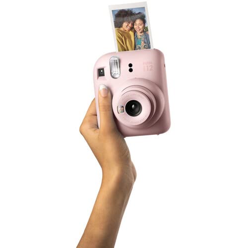 Fujifilm Instax Mini 12 Instant Camera Pastel Blue with 40 Sheets Fujifilm Instax Mini Film Bundle, Sunshine Photo Microfiber Cleaning Cloth Included