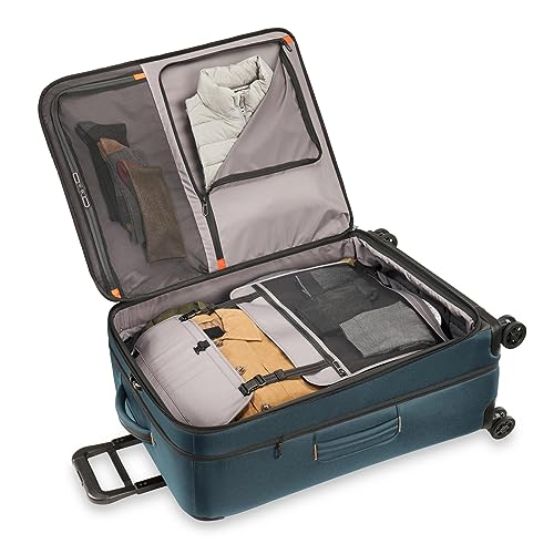 Briggs & Riley Domestic 22" Carry On Expandable Spinner - Luggage for Travel, Suitcases with Wheels, Softside Rolling Bag for Men & Women, Self-Repairing Zipper - ZDX Collection, Hunter