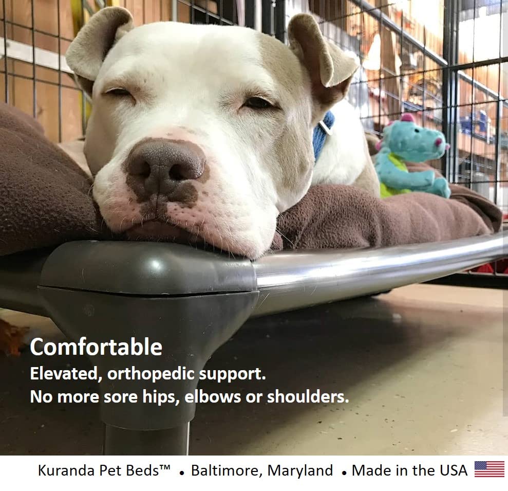 Kuranda Chewproof Dog Bed - Walnut PVC - 50" x 36" - Heavy Duty Vinyl - Royal