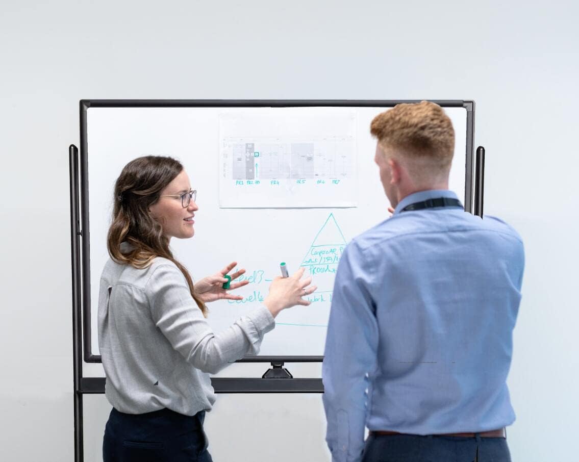 Easel-Style Dry Erase Boards Mobile 36 x 71 Inches Double Sided Whiteboard with Aluminum White Frame Pizarra Blanca Magnetica M��vil