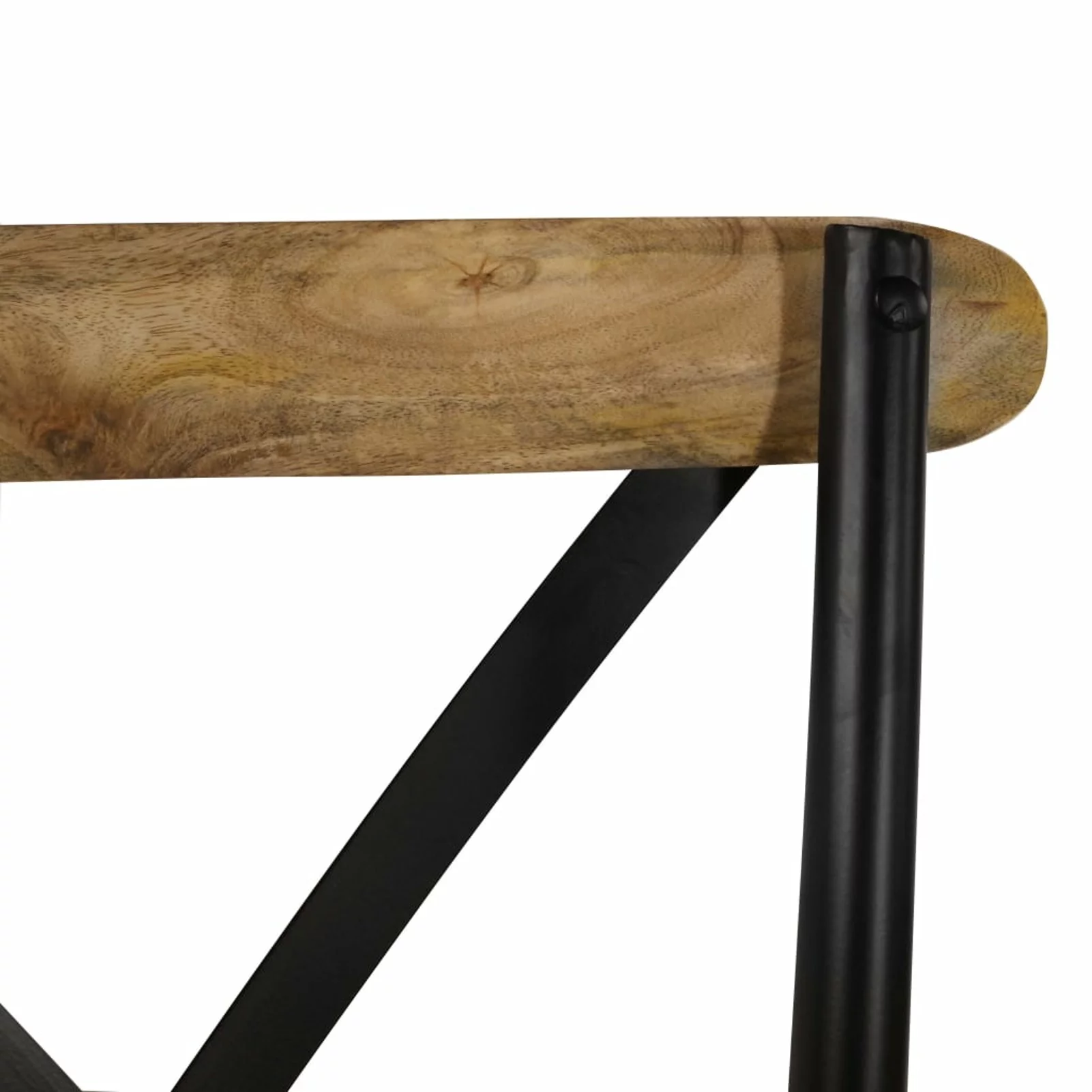 Festnight Cross Chairs 2 pcs Black Solid Mango Wood