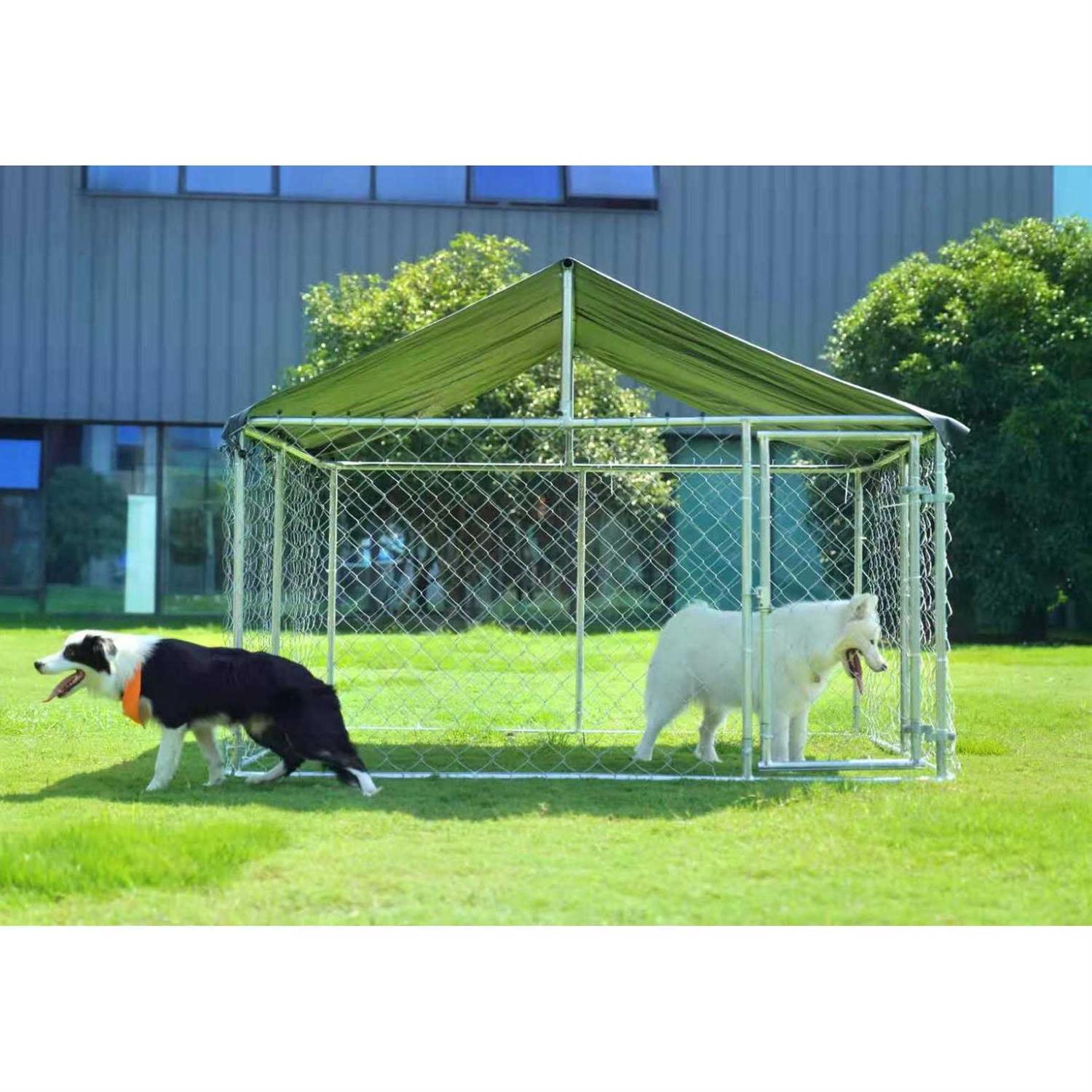 Petony Outdoor Dog Kennel Dog Cage Dog Playpen Dog Fence Chicken Coop Hen House Heavy Duty Pet Playpen with Large Galvanized Chain Link with UV - Pet Supplies online store