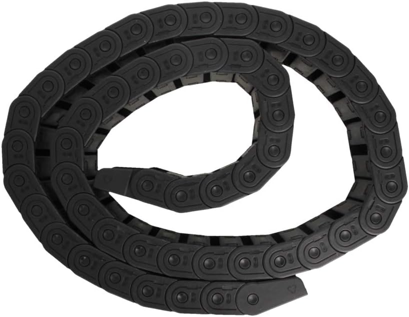 Fielect Drag Chain Cable Carrier Open Type with End Connectors R100 35X100mm 1 Meter Plastic for Electrical CNC Router Machines Black 1Pcs