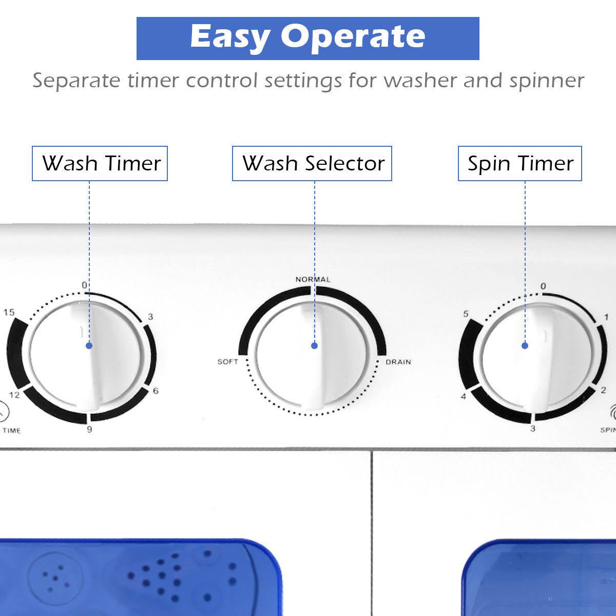 11 lbs Compact Twin Tub Washing Machine Washer Spinner