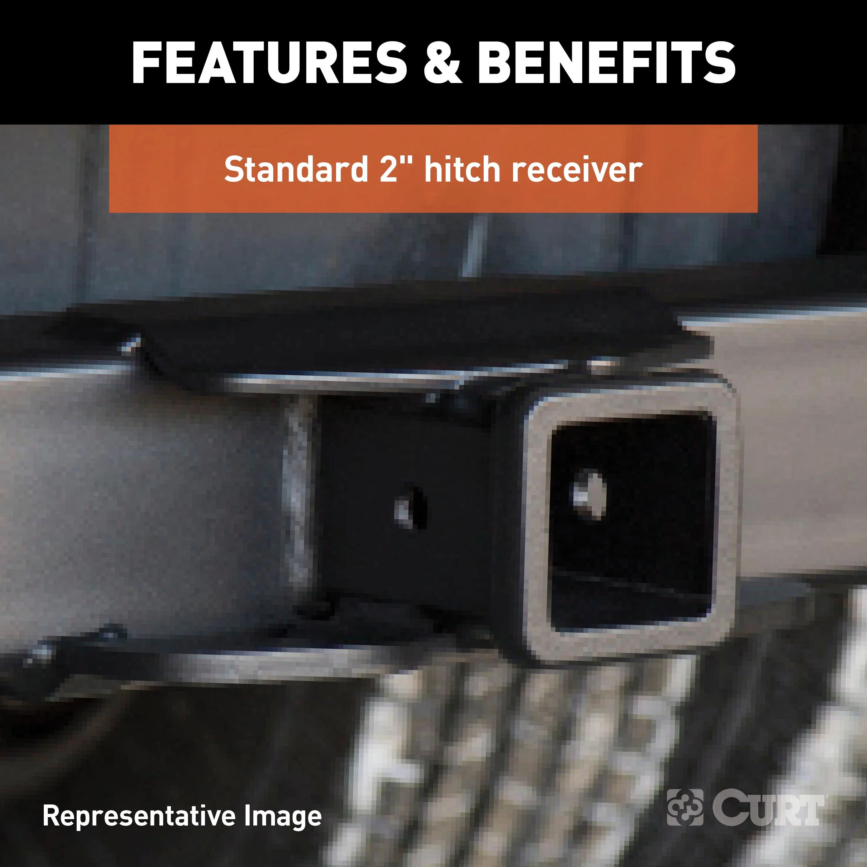CURT Universal Weld-On Trailer Hitch, 2" Receiver (Up to 44" Frames, 9" Drop)