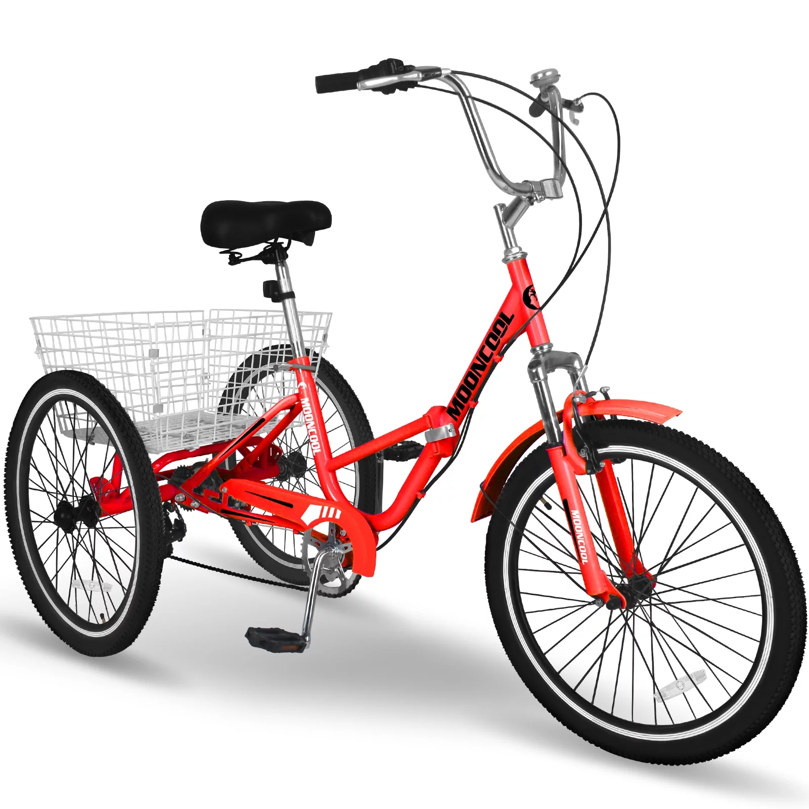 LILYPELLE 24 Adult Tricycle 7 Speed, Three Wheel Bikes for Adults 400lbs,Low-Step Through Trike Cruiser for Exercise Shopping Outdoor Activities,Cyan