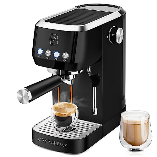 CASABREWS Espresso Machine 20 Bar, Professional Coffee Maker Cappuccino Latte Machine with Steam Milk Frother, Espresso Coffee Machine with 49oz Removable Water Tank, Stainless Steel, Gift for Dad Mom