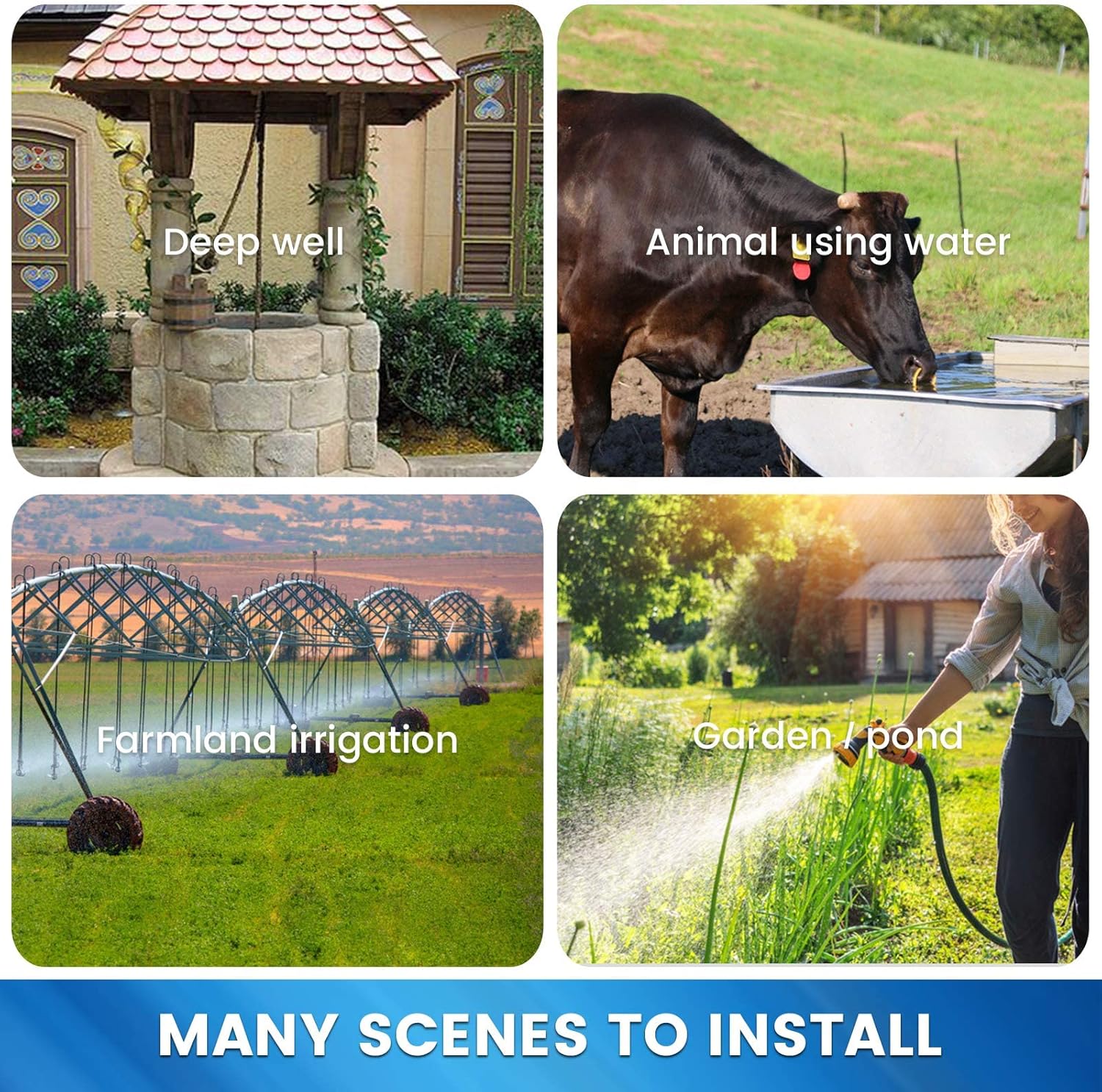 ECO-WORTHY 24V 400W Submersible Solar Well Pump Kit, 3'' Solar Water Pump, 16ft Cable for Off-grid Area Irrigation, Water Supply, Circulation, Garden