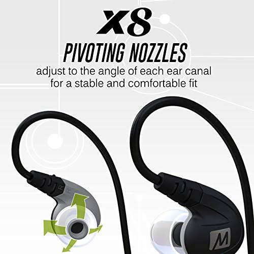 Mee Audio X8 Secure-Fit Stereo Bluetooth Wireless Sports in-Ear Headphones (Black)