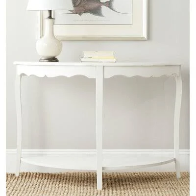 Joanna Solid Wood Console Table Beachcrest Home Color: Shady White