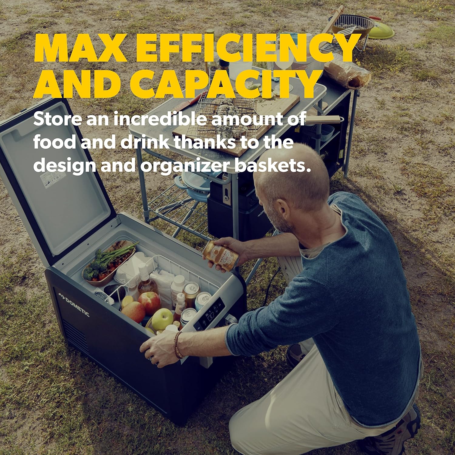 Dometic CFX3 45-Liter Portable Refrigerator and Freezer, Powered by AC/DC or Solar