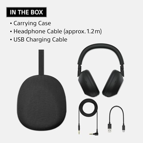 Sony WH-1000XM6 The Best Wireless Noise Canceling Headphones, HD NC Processor QN3, 12 Microphones, Adaptive NC Optimizer, Mastered by Engineers, Studio-Quality, 30-Hour Battery, Black