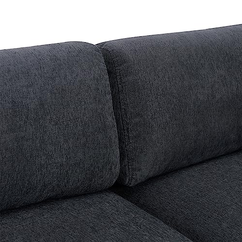 Fabric Upholstery Sectional Sofa Convertible Corner Sofa Set w/Reversible Ottoman Chaise for Living Room,L Shape Living Room Set Lounger Couch w/Padded Seat/Cushions&Plastic Legs for Apartment