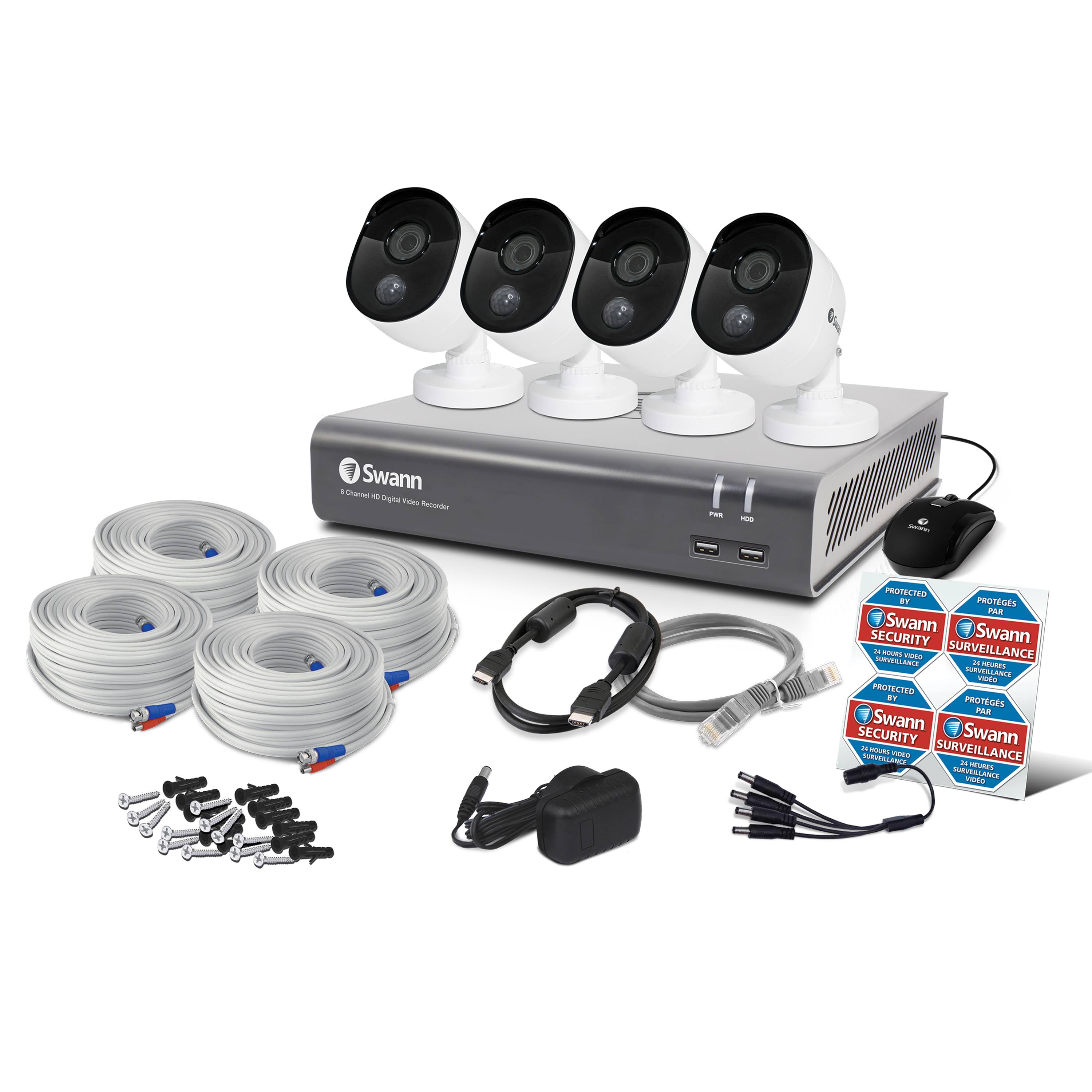 Swann SWDVK-845804 8-Channel DVR with 4 Outdoor cameras Night Vision - 1 TB