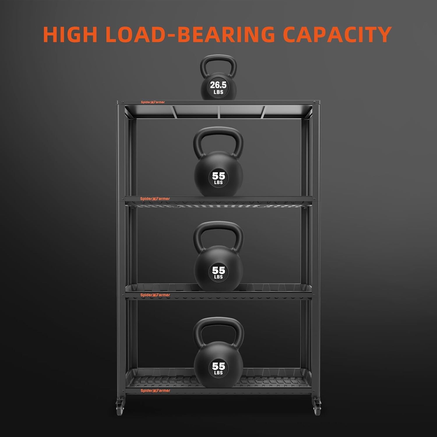 Spider Farmer SF600 Growshelves LED Grow Light Plant Stand 3 Tier with Wheels Metal Portable Indoor Gardening System Full Spectrum for Indoor Plants Seedlings 46Lx15Dx70H (3xSF600+Plant Shelf)