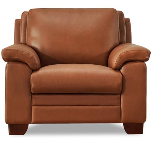 Hydeline Magnum Top Grain Leather Sofa Couch, 84", Nutmeg Brown