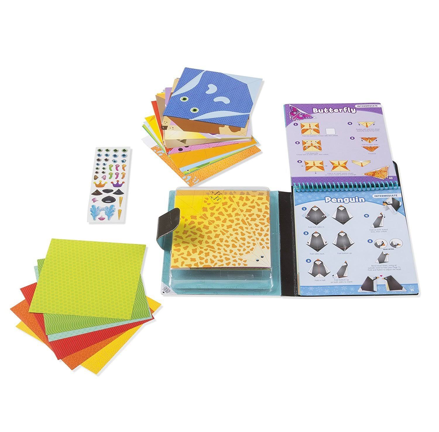 Melissa u0026 Doug 19442 on The Go Origami Animals Craft Activity Set - 38 Stickers, 40 Origami Papers, Multicolour