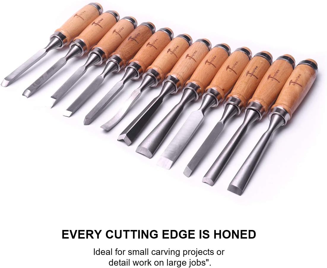 Atoplee 12pcs Wood Carving Hand Chisel Tool Carving Tools Woodworking Professional Gouges Set Pack of 2