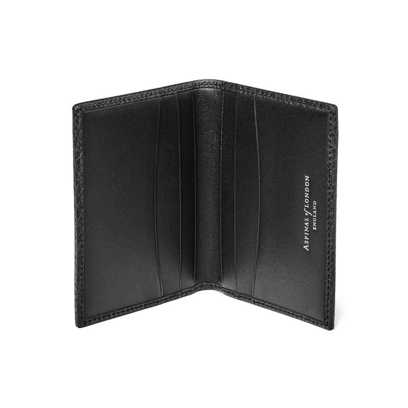 Aspinal of London Black Double Fold Credit Card Holder