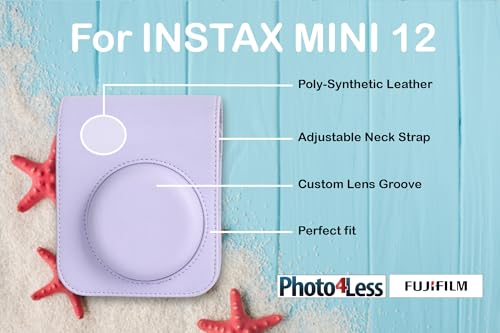 Fujifilm Instax Mini 12 Instant Film Camera Pastel Blue, Fujifilm Instax Mini Twin Pack Instant Film 20 Prints, Protective Case, Gift Bundle
