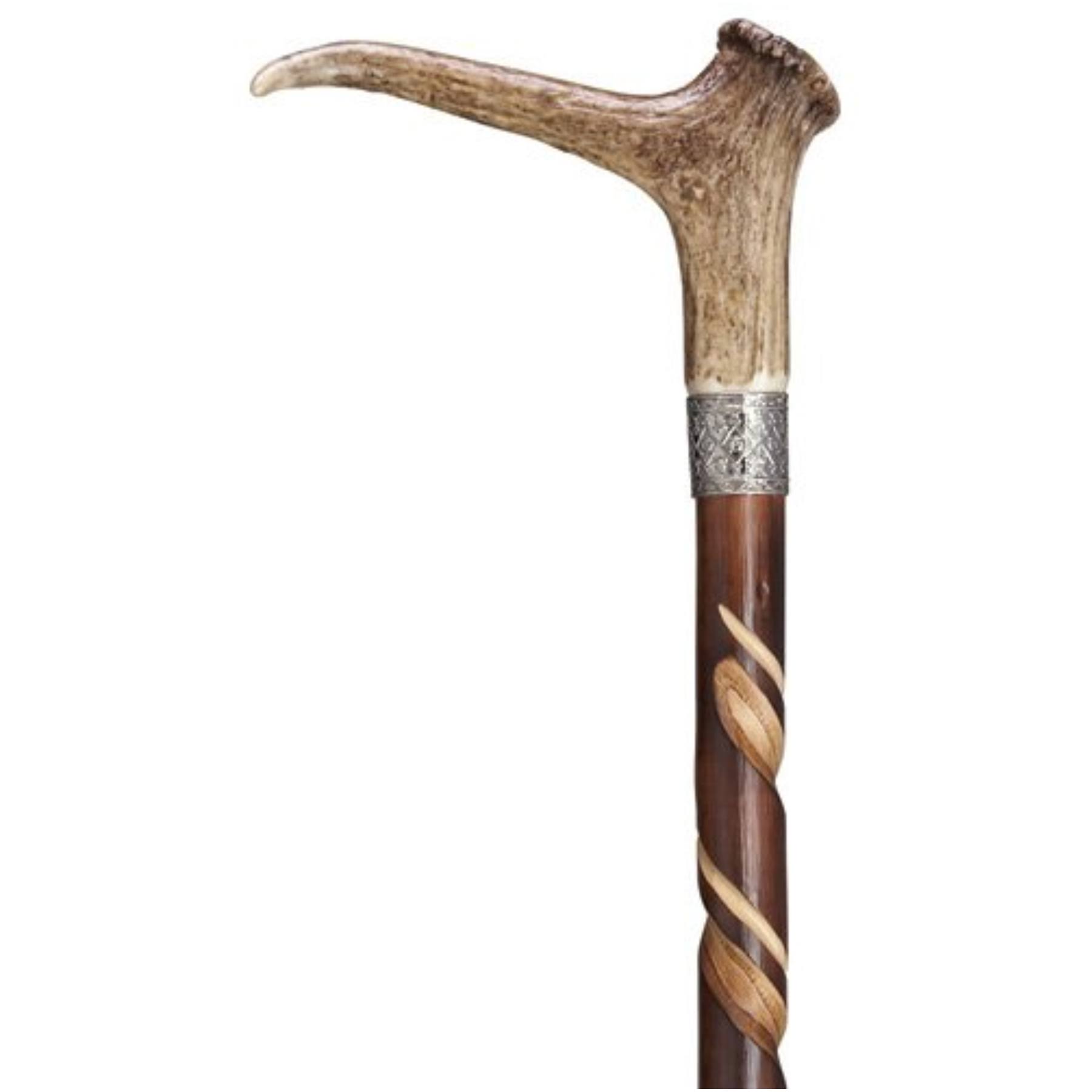 Genuine Spiral Stag Horn Walking Cane