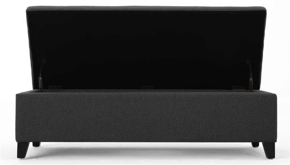 Noble House York Storage Ottoman in Dark Gray and Dark Brown | ShopLadder