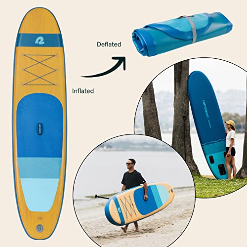 Retrospec Weekender Inflatable Stand Up Paddle Board Includes Paddle, Pump, and Accessories 10’6” Lightweight iSUP, Puncture Resistant Inflatable Paddle Board for Adults