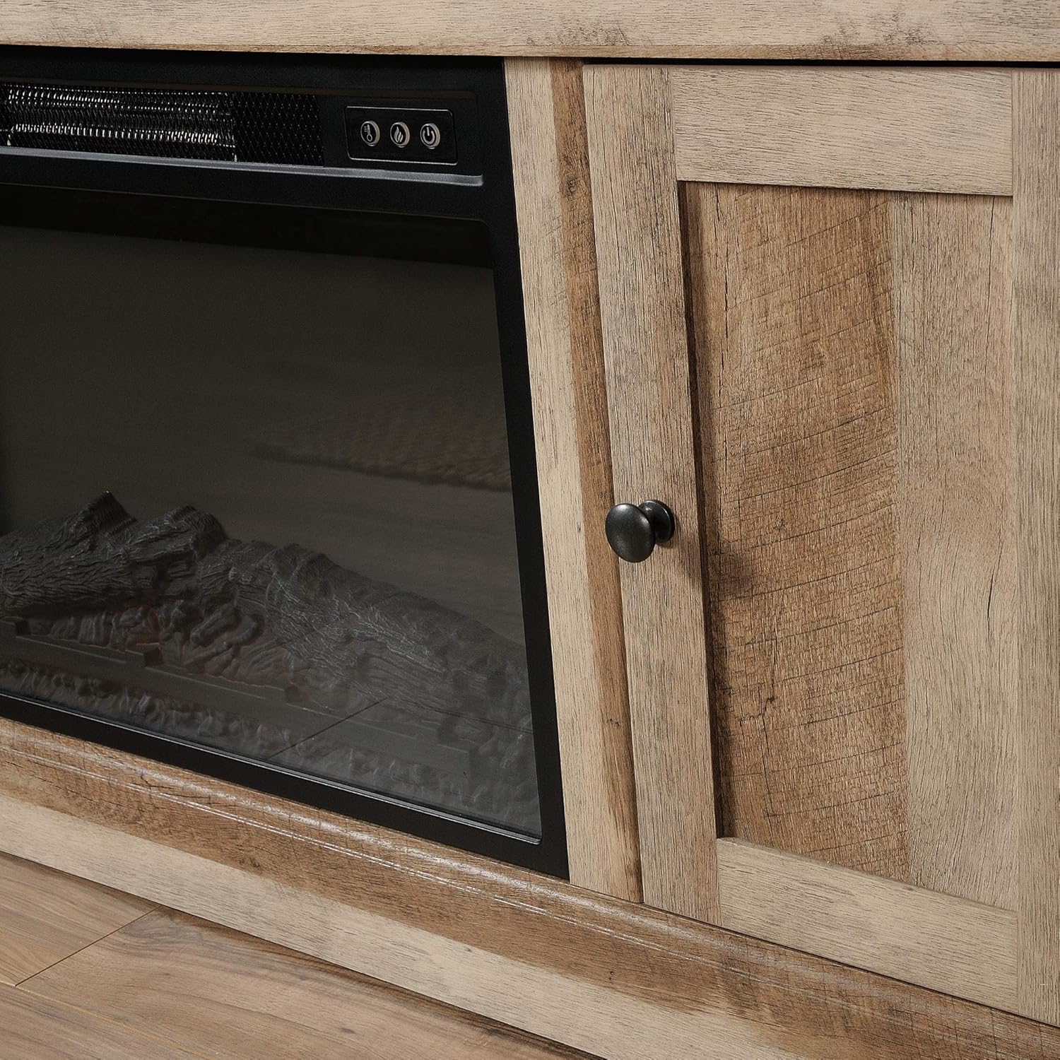 Sauder Cannery Bridge Media Fireplace, for TVs up to 60", Lintel Oak finish