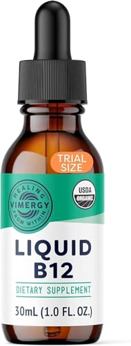 Vimergy Liquid B12 Refill – Fast-Absorbing Brain Support – Energy Support Supplement – USDA Certified Organic, Vegan, Non-GMO – 240 Servings (240 mL)