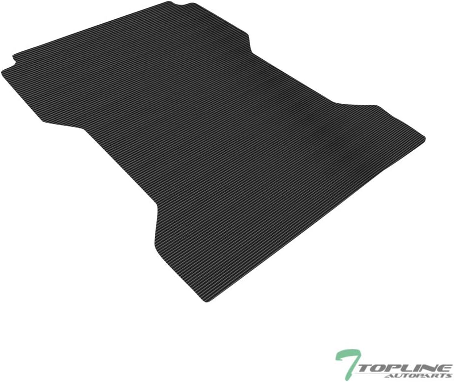TLAPS 7422438816870 For Tacoma 2005-2022 6 Ft (72") Long Bed Black Rubber Horizontal Line Truck Bed Mat v2