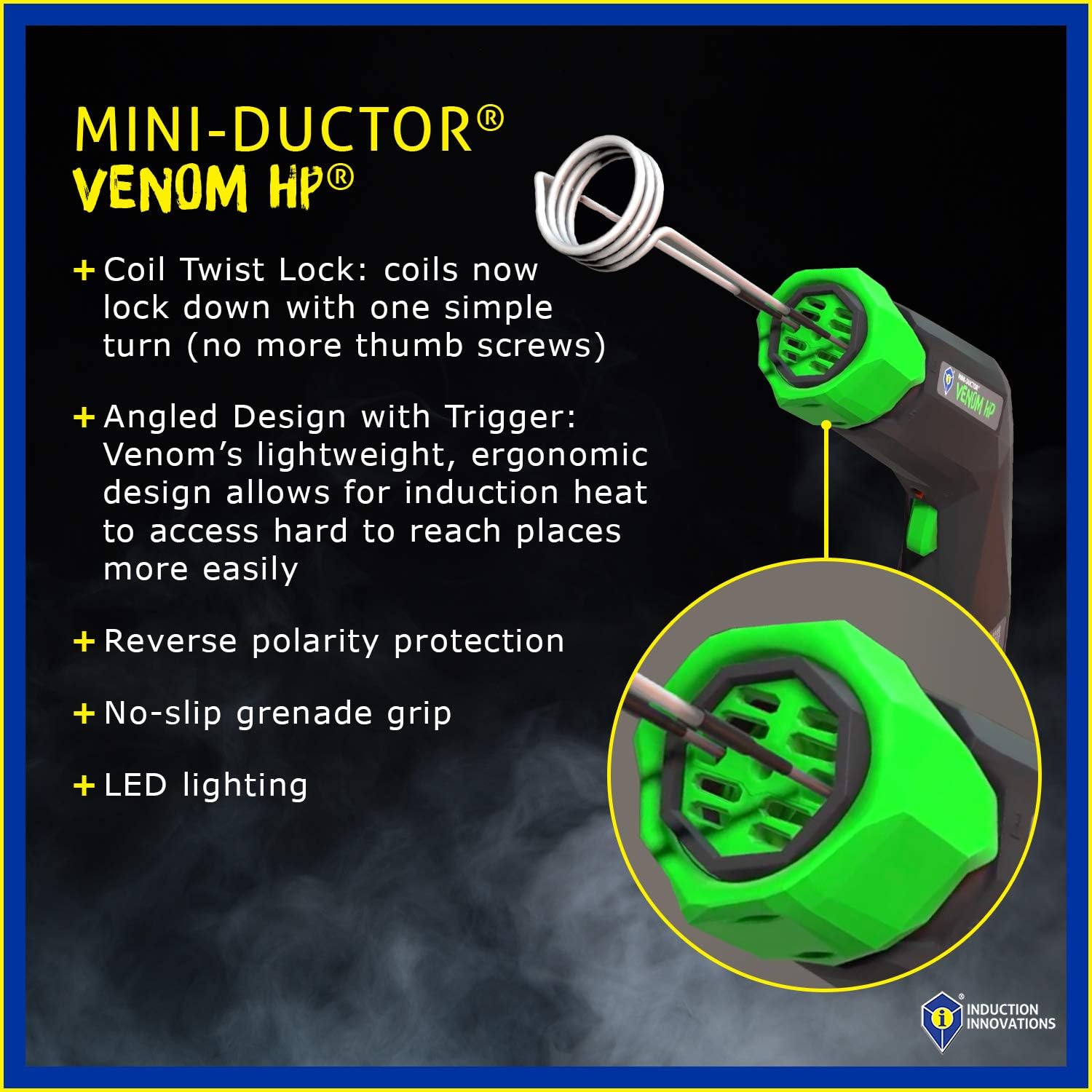 INDUCTION INNOVATIONS - Mini-Ductor Venom HP Portable Induction Heater Tool with Coil Twist Lock