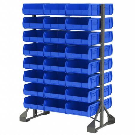 Akro-Mils 30016 53x22L x 20x22W x 36x22H Gray Bin Rail Floor Rack