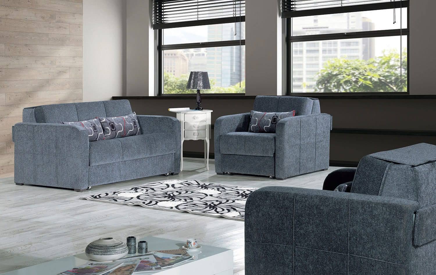 Casamode Ferra Fashion Chair Sleeper Gray Chennile