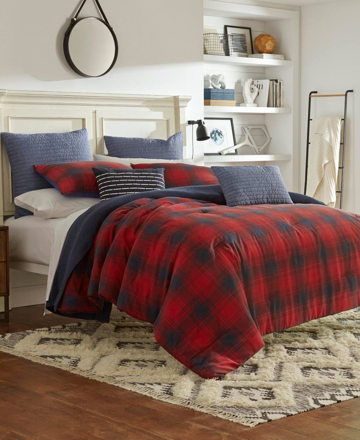 Nautica Brighton Duvet Cover Set, King, Red