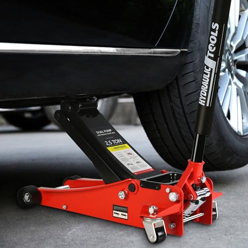 2.5 Ton Floor Jack,Low Profile Steel Racing Floor Jack with Dual Pistons Quick Lift Pump,Hydraulic floorjack,Lifting Range 3.5"-19.5",Blue