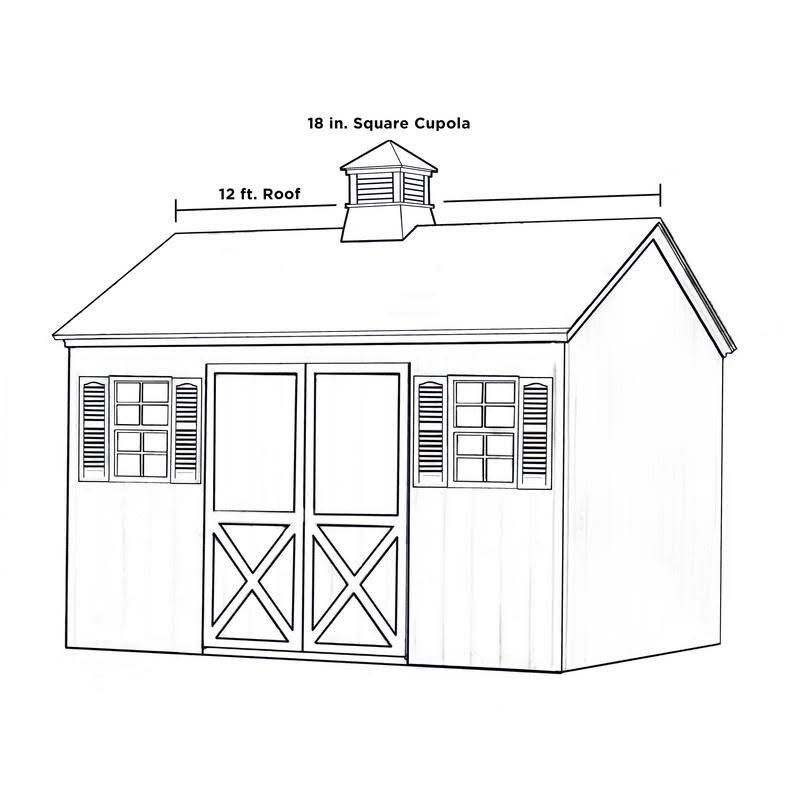Good Directions Manchester 18 in. x 18 in. x 40 in. Square Vinyl Cupola with Rooster Weathervane