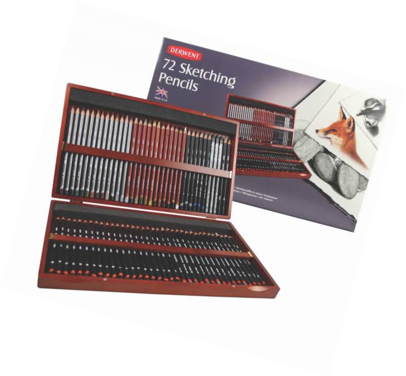 Derwent : Sketching Pencil : Wooden Box Set of 72