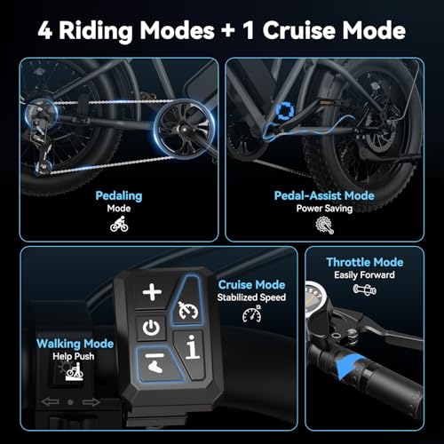 Jasion RetroVolt Electric Bike for Adults,【1500W Peak Motor & 30MPH & 70Miles】 Electric Dirt Bike,Dual Suspension Ebikes for Adults, 20" Fat Tire Ebike with 48V 13Ah Battery, UL 2849 Tested