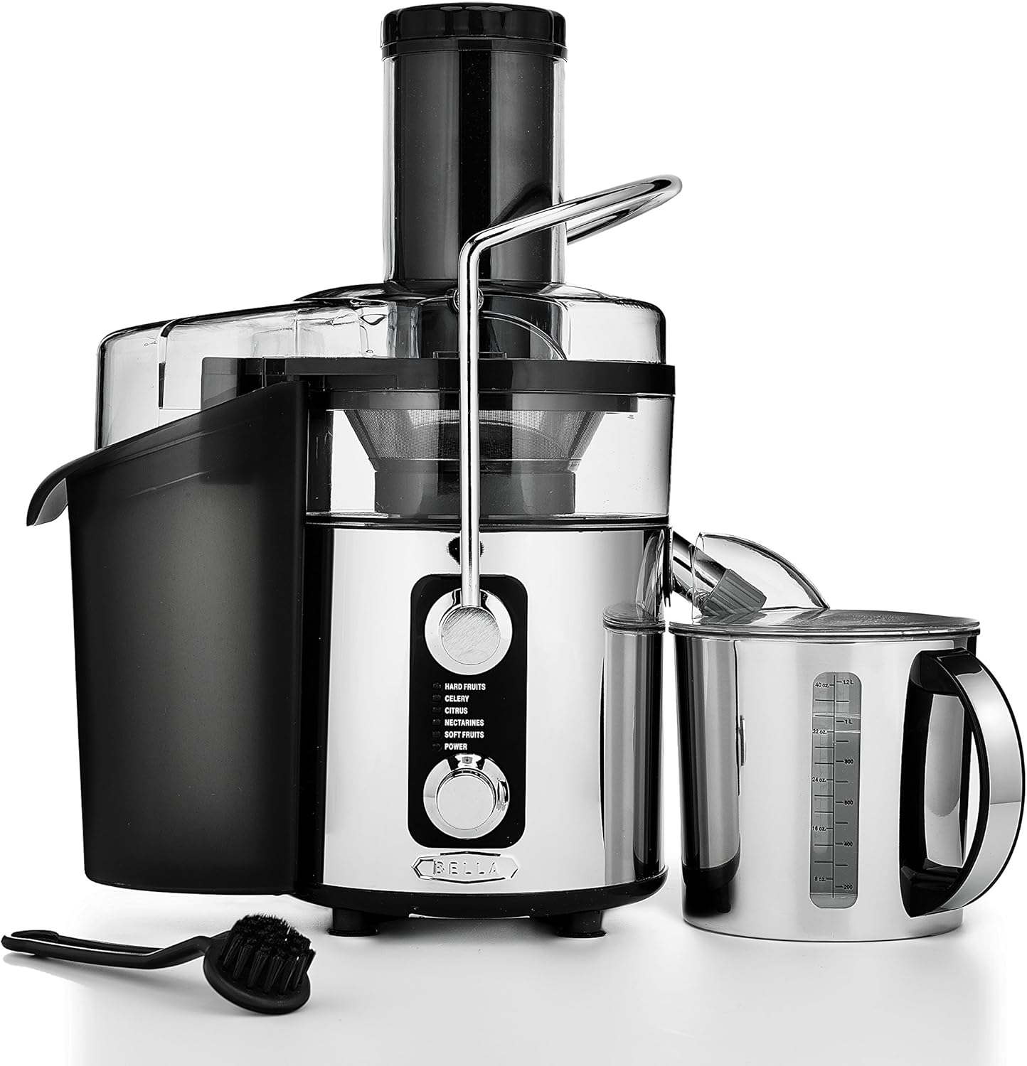 BELLA 5-SPEED Centrifugal Elite Stainless Steel Juicer, 1000 watts