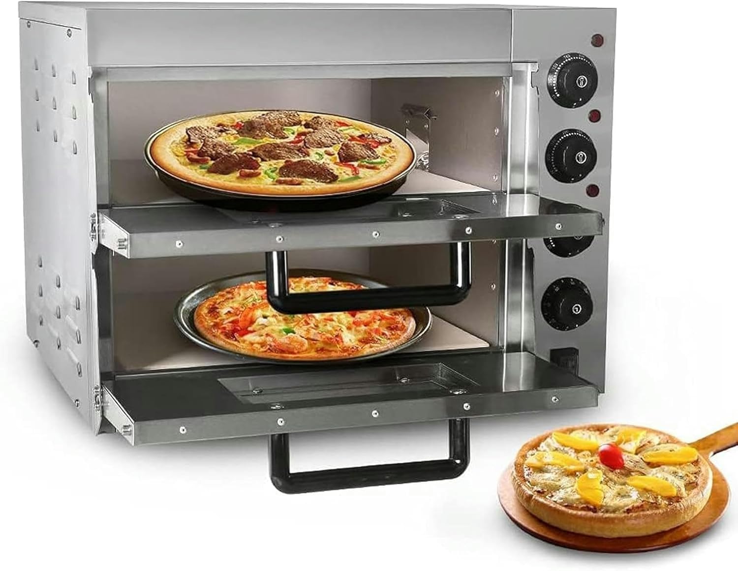 Commercial Double Bake Electric Oven, Professional Oven Toaster with Timer Bread Maker, Kitchen Bakery Food Processor
