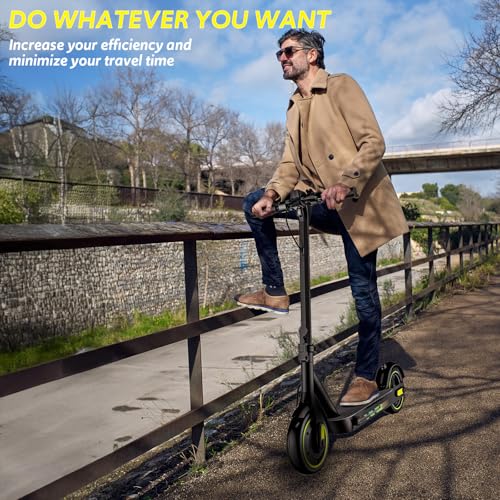 Electric Scooter for Adults Long Range Miles, 500/600W Motor & 10" Vacuum Tires, Foldable Design with Dual Disc Brakes, Smart App Control